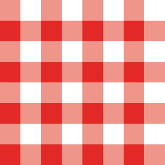 Gingham Design Fabric - Red