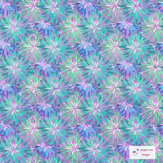 Floral Design - JE Dahlia Doodle Parma and Green by Jacqui Lou Designs