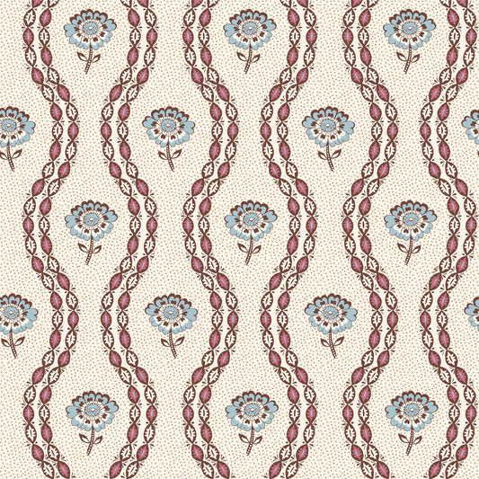 Toile Design Fabric - Floral Wave
