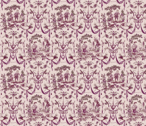 Toile Design Fabric - Gardener Pink