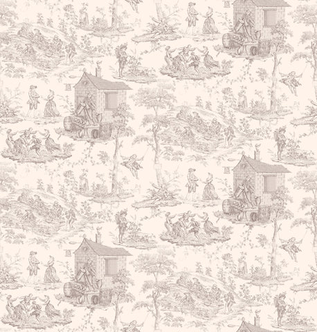 Toile Design Fabric - Spring Cream Neutral